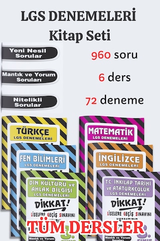 8.sınıf Lgs Tüm Dersler Dikkat Denemeleri Kitap Seti 960 Soru