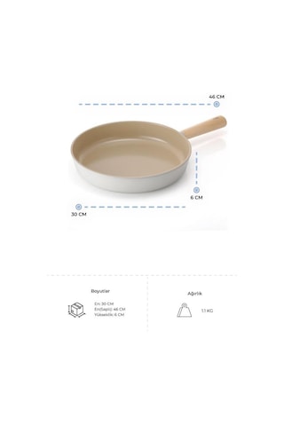 Neoflam Fika Dikdörtgen Alüminyum Tava 30 Cm Bej Bej