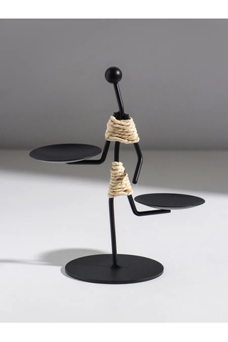 Simalend Mum İçin Metal Figürlü Şamdan 458077852 Siyah