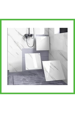 Vaveni Yapışkanlı Beyaz Mermer Desenli Sticker 30x30 Cm Arz