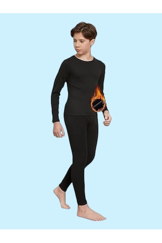 Tezzgelsin Erkek Çocuk Termal Alt Üst İçlik Takımı Siyah