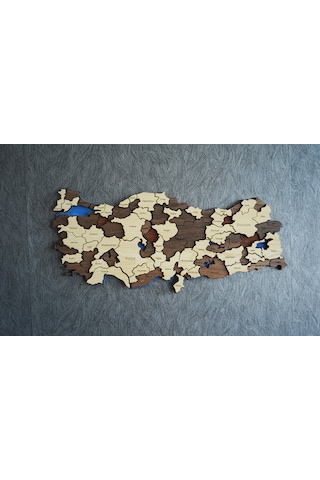 X3 Boyutlu 3d Ahşap Mdf Dekoratif Detaylı Türkiye Haritası Duvar Dekoru Tablosuz -