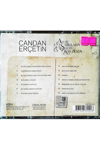 Plak Değildir Cd Dir Cd Candan Erçetin Ah Bu Şarkıların Gözü Kö