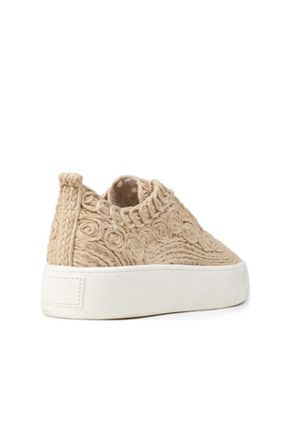 Deery Kadın Bej Renkli Örgü Detaylı Sneaker Ayakkabı - K0046zbejm01