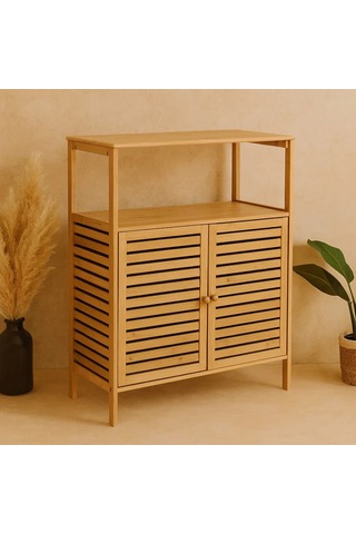 İbico İ21-149 Çok Amaçlı Dolap 66x33x85cm Ahşap Bambu Organizer Raflı Diğer
