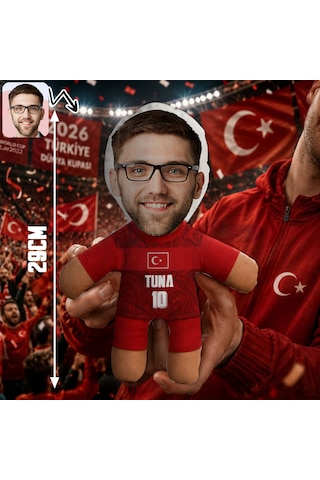 Bk Gift Kişiye Özel Türkiye Taraftar Temalı 2026 Dünya Kupası Tasarımlı Bebek Yastık -1, Tek Yürek Milli Takım Ruhu Çok Renkli