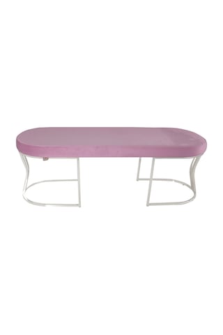 Viego Silver Smooth- Pembe Kapitoneli Model Puf & Bench & Koltuk- Oturak-uzun Makyaj Puff-yatak Odası Ucu &önü