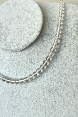 Sertifikalı 6 Mm Kristal Kuvars Doğaltaş Kolye