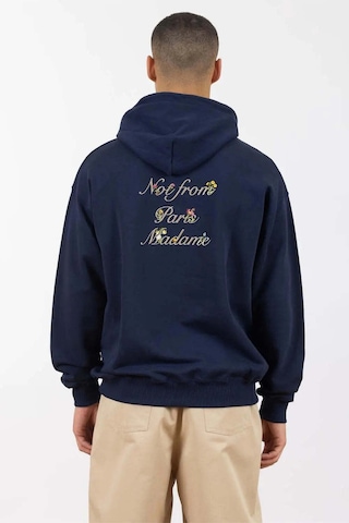 American Rag Cie Başlık Le Hoodie Slogan A Fleurs Rahat Kesim, Yüksek Kalite Pamuk Lacivert