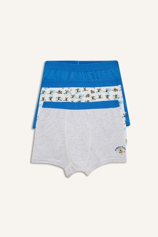 Defacto Spongebob Penye 3lü Mavi Boxer Seti Erkek Çocuk H0810a826spbe463 Mavi-be463