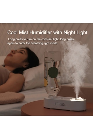 Dancemonkey Taşınabilir Nemlendirici - Usb Şarjlı Gece Lambalı Mini Hava Nemlendirici - Kırmızı Renk Modeli