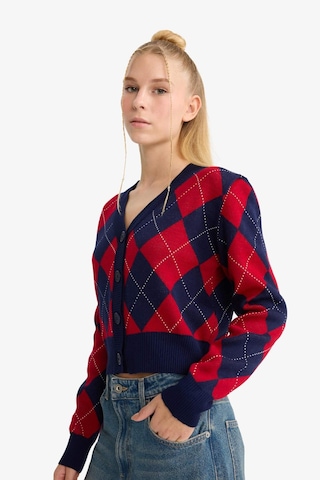 Defacto Coool Fitted V Yaka Baklava Desenli Düğmeli Hırka F9566ax25wnnv241 Lacivert