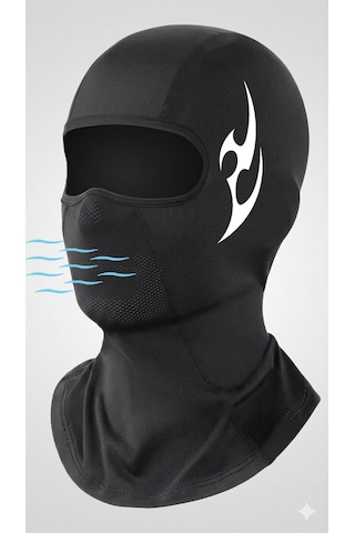 Flex Premium Reflektörlü Siyah Kar Maskesi Model 23 Balaklava Balaclava Motorsiklet Scooter Bisiklet Spor