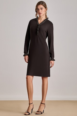 Diz Boy Kahverengi Örme Elbise Kahverengi