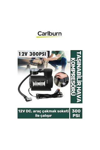 10 Litre Hava Hacimli Araç Çakmak Soketi İle Çalışan Lastik 12v 300 Psı Taşınabilir Hava Kompresörü