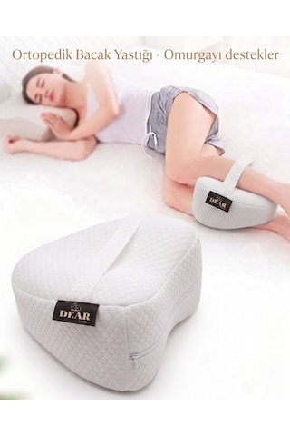 Ortopedik Diz Yastığı Omurga Destekleyici Yastık Visco Hamile Yastığı Memory Foam Bacak Yastığı Beyaz