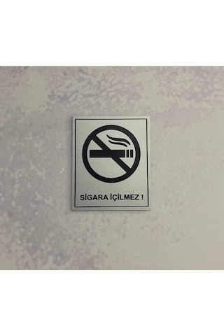 Sigara Içilmez Levhası 10x12 Cm Metal Arkası Bantlı Kolay Montaj