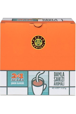 Kahve Dünyası 2'si 1 Arada Damla Sakızı Aromalı 40 x 12 G