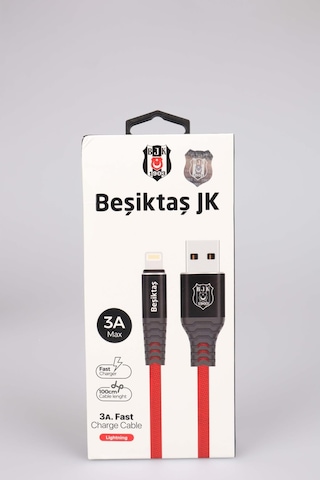 Beşiktaş Lisanslı Apple Uyumlu iPhone Data+Sarj Kablosu KBL-1903 3A Lightning Usb 1m(5x8)*40