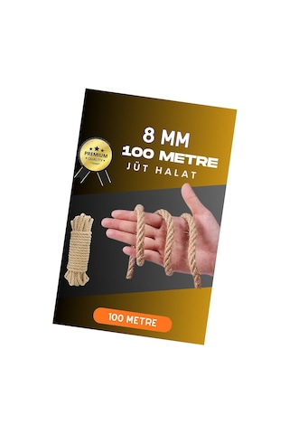 8 Mm 100 Metre Jüt Halat Dekoratif Hasır İp Urgan Süs Evimdeyokyok