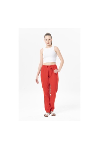 Eliş Şile Bezi Şile Bezi Çift Cepli Unisex Yazlık Pantolon Kırmızı Krmz-kırmızı Kırmızı