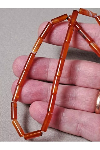 Beautiful Stones Tubular Kırmızı Jasper Boncuklar 202688946