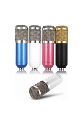 Fortunelane Profesyonel Kondenser Mikrofon - Yüksek Çözünürlüklü Ses, Beyaz, Bilgisayar, Ktv, Stüdyo İçin