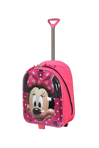 Anaokulu Çocuk Valiz Sırt Çantası Mini Mouse Çekçekli Abs Pembe