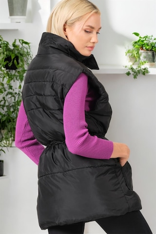 Z6747 Dewberry Bayan Yelek-düz Siyah Düz Siyah