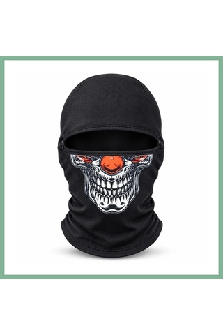 Bşkvirgo Unisex Şık Palyaço Desenli Balaklava Kışlık Tam Yüz Maske Termal Nefes Alan Esnek Kask Altı Boyunluk Bsk2026 Siyah
