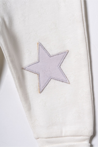 Babycosy Organic Wear %100 Organik Pamuk,2 Li Bebek Patikli Alt,pijama Seti Yıldız Detaylı,bebek Ve Yenidoğan Serisi Gri