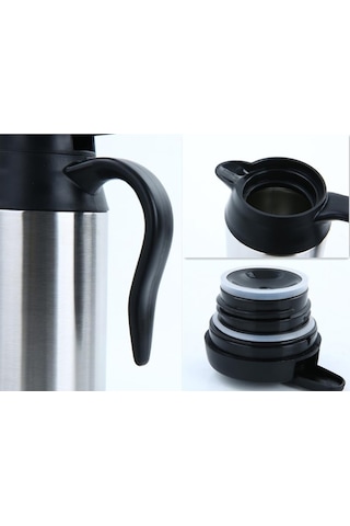 Trendooze 750ml Taşınabilir Paslanmaz Araba Elektrikli Su Isıtıcısı Gümüş 12v/120w Hm