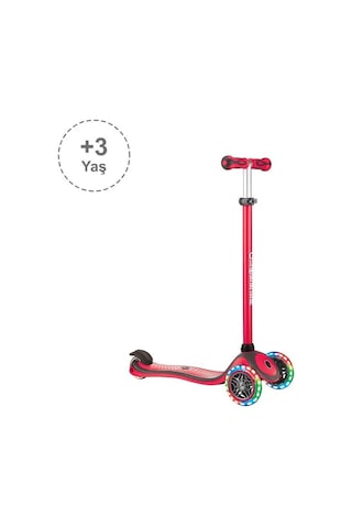 Globber Primo Plus Işıklı Scooter - Kırmızı Kırmızı