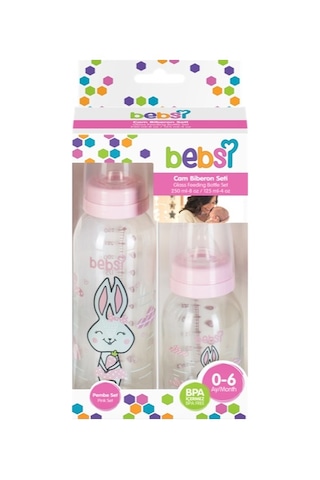 Bebsi Cam Biberon Seti Pembe (250 ML+125Ml)
