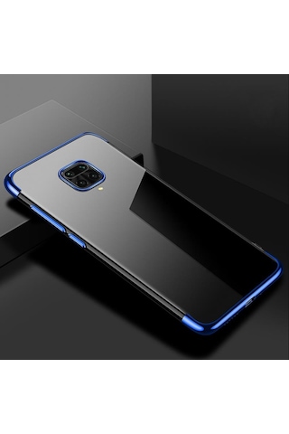 Xiaomi Redmi Note 9 Pro / 9s Köşeleri Renkli Kamera Korumalı Şeffaf Kılıf Mavi Şeffaf Xiaomi Redmi Note 9 Pro / 9s Köşeleri Renkli Kamera Korumalı Şeffaf Kılıf Mavi Şeffaf