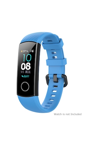 Hangfox Huawei Honor Band 4/5 İçin Silikon Su Geçirmez Değiştirilebilir Kordon - Mavi Çok Renkli