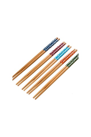1 Çift Chopstick Yıkanabilir Desenli Bambu Yemek Sushi Çubuk