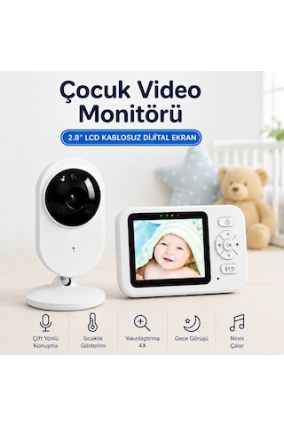 Bebek Kamerası Lcd Ekranlı Gece Görüşlü Bebek Telsizi Bebek Odası Kamerası Monitörü