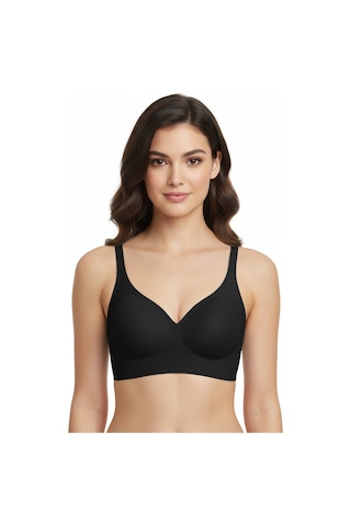 Cottonhill Seamless Bra - Slight Lazer Kesim Dikişsiz Dilim Detaylı Balensiz Kadın Sütyen 3'lü Paket Çok Renkli