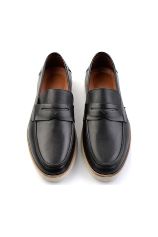 Bambi Siyah Hakiki Deri Erkek Loafer Ayakkabı E01054171341 Siyah