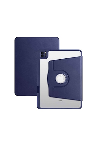 Apple Uyumlu iPad 11 İnç Pro M2 3/4 Nesil 360 Dönebilen Yatay Dikey Stand Özellikli Pino Tablet Kılıfı Kapaklı Kılıf