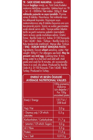 Filiz Kalem Makarna 4 x 500 G