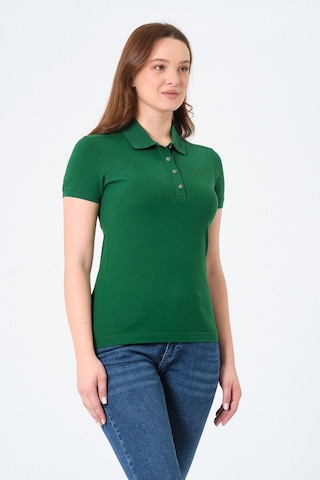 Msw Kadın Kısa Kollu Regular Fit Polo Yaka T-shirt Yeşil