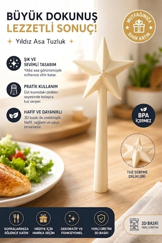 3d Baskı Sihirli Değnek Tuzluk Ve Baharatlık Magic Wand Salt Shaker Çok Renkli