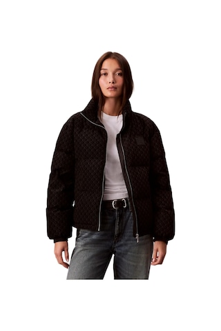 Calvin Klein Lv044e516g Aop Mid Weight Down Puffer Kadın Mont Siyah