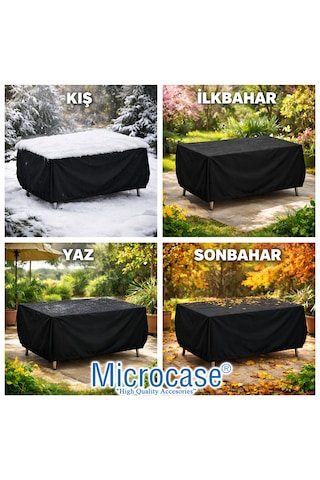 Microcase Su Geçirmez 4 Mevsim Kullanım Bahçe Mobilyası Masa Kılıfı Brandası 75x80x180 Cm Al5544