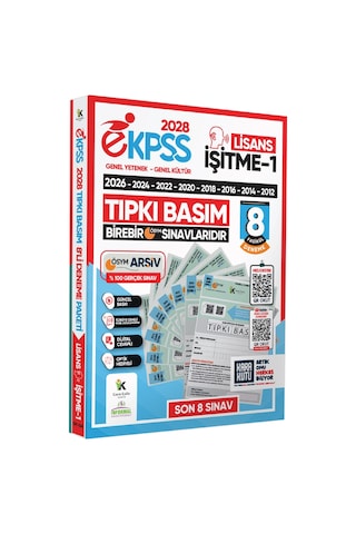 2028 EKPSS Lisans İşitme-1 ÖSYM Çıkmış Soru Tıpkı Basım Soru Kitapçıkları 8li TG Deneme Paketi