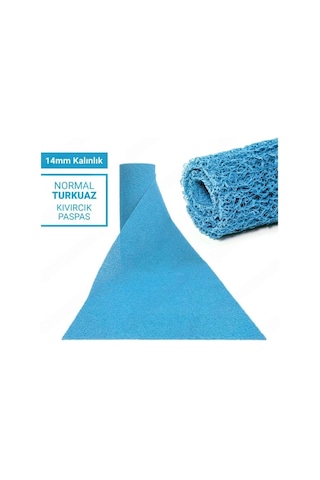 Berika Pls Sk006465 Turkuaz Kıvırcık Paspas 100 Cm 14 Mm 1 Metre Turkuaz