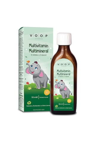 Voop Multivitamin Multimineral Portakal Aromalı Şurup 150 ML