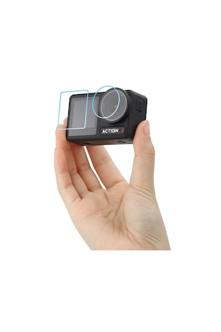 Dji Osmo Action 4 ve 3 Ekran Koruyucu 9h Ön , Arka Ekran Ve Lens